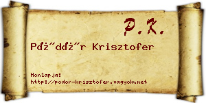 Pödör Krisztofer névjegykártya