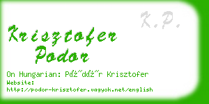 krisztofer podor business card